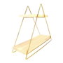 Hanah Home Estantería de pared de madera maciza Dorado y Marrón